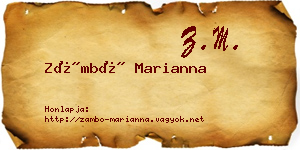Zámbó Marianna névjegykártya